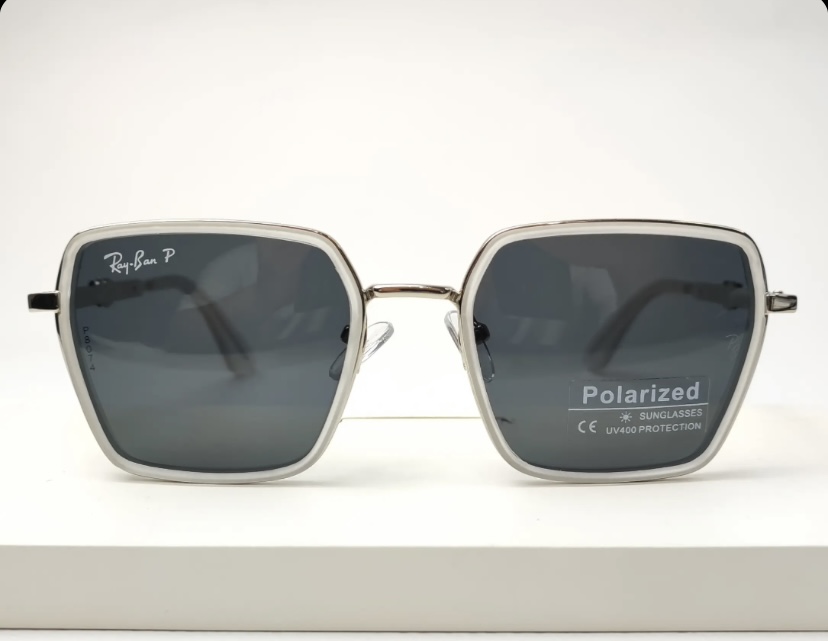 عینک آفتابی پلاریزه ریبن RAY BAN فلزی رنگ یخی با لنز دودی